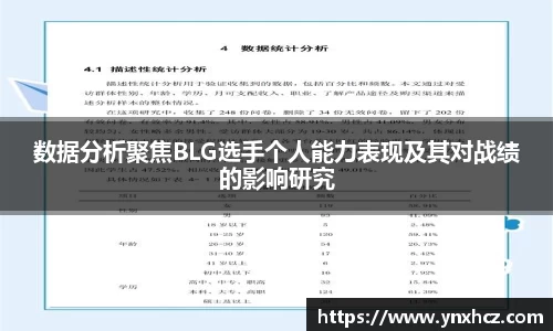 数据分析聚焦BLG选手个人能力表现及其对战绩的影响研究