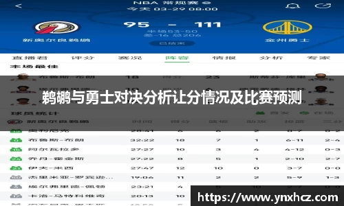 鹈鹕与勇士对决分析让分情况及比赛预测